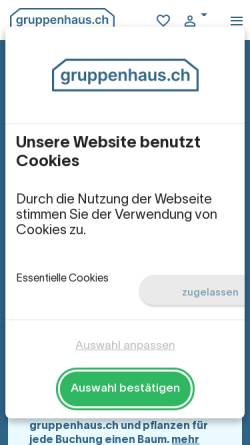 Vorschau der mobilen Webseite www.gruppenhaus.ch, Gruppenhaus Schweiz