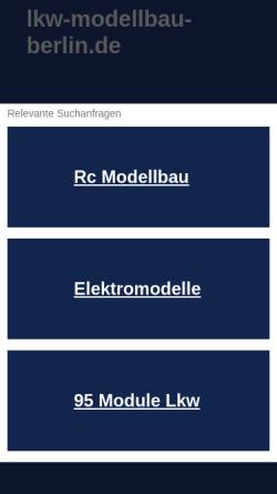 Vorschau der mobilen Webseite www.lkw-modellbau-berlin.de, LKW-Modellbau-Berlin, Inh. H. Taeniges