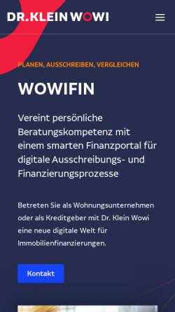 Vorschau der mobilen Webseite www.wowi.de, Wohnungswirtschaft im Netz - Finanzierung