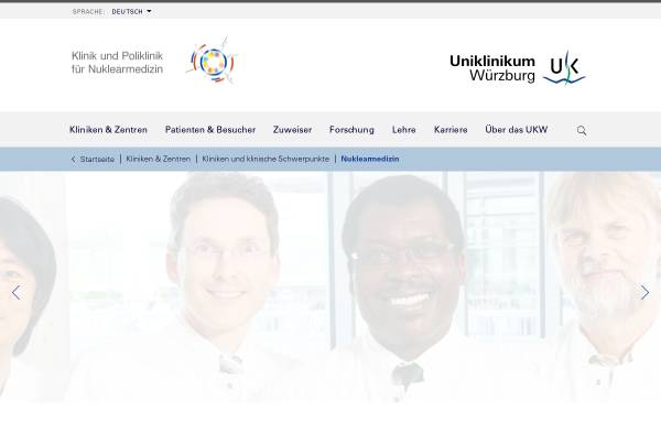 Vorschau von www.nuklearmedizin.ukw.de, Klinik und Poliklinik für Nuklearmedizin Würzburg