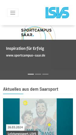 Vorschau der mobilen Webseite www.lsvs.de, Landessportverband für das Saarland