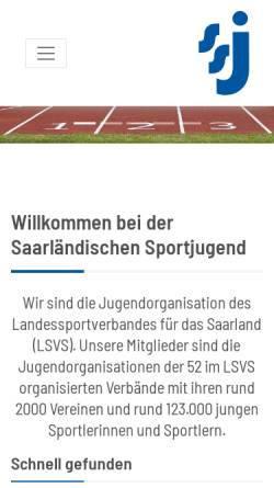 Vorschau der mobilen Webseite www.sportjugend-saar.de, Saarländische Sportjugend