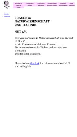 Vorschau der mobilen Webseite www.nut.de, Verein Frauen in Naturwissenschaft und Technik (NUT) e.V.