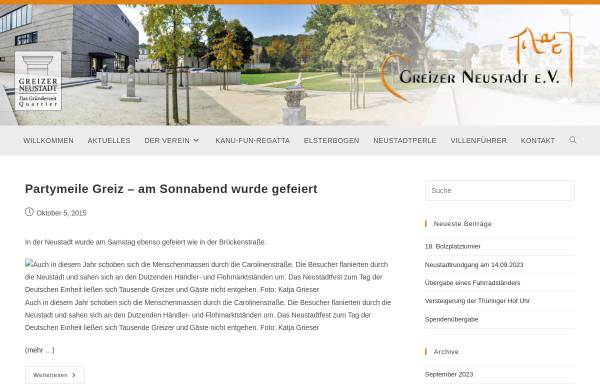 Vorschau von www.greizer-neustadt.de, Interessengemeinschaft Greizer Neustadt e.V.