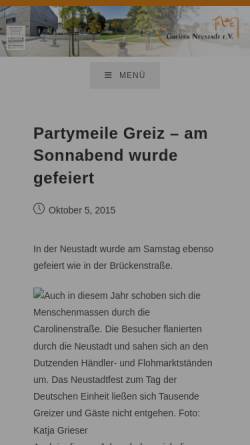 Vorschau der mobilen Webseite www.greizer-neustadt.de, Interessengemeinschaft Greizer Neustadt e.V.