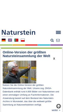 Vorschau der mobilen Webseite www.natursteinonline.de, Fachzeitschrift für den Bereich Naturstein