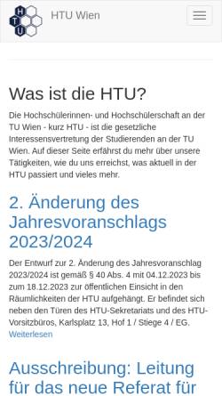 Vorschau der mobilen Webseite htu.at, HTU HochschülerInnenschaft an der TU Wien
