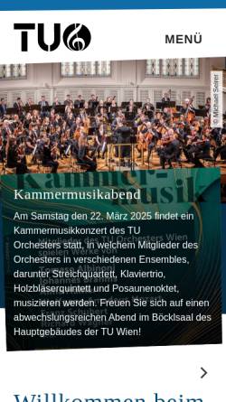 Vorschau der mobilen Webseite orchester.tuwien.ac.at, Orchester der TU Wien