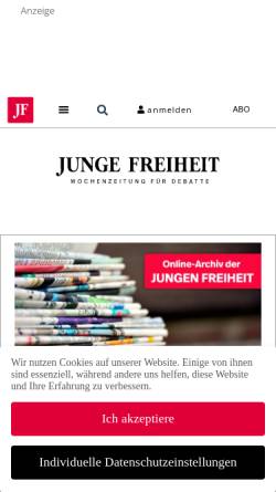 Vorschau der mobilen Webseite jungefreiheit.de, Der Prügelknabe des Feuilletons schlägt zurück