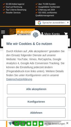 Vorschau der mobilen Webseite www.it-budget.de, IT-BUDGET.de