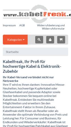 Vorschau der mobilen Webseite www.kabelfreak.de, MedicTrade KG