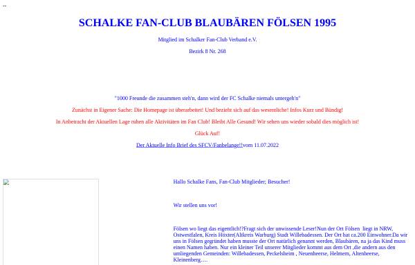 Vorschau von www.blaubaeren-foelsen.de, Schalke Fan-Club Blaubären Fölsen 1995