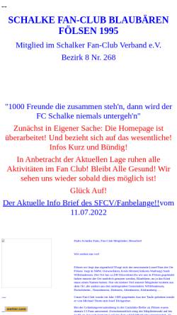 Vorschau der mobilen Webseite www.blaubaeren-foelsen.de, Schalke Fan-Club Blaubären Fölsen 1995