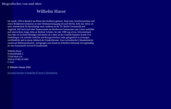 Biografisches zu Wilhelm Hasse