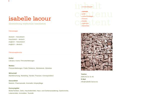 Vorschau von www.isabelle-lacour.eu, Isabelle Lacour