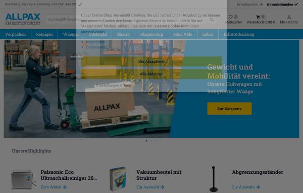 Vorschau von www.allpax.de, Allpax GmbH & Co. KG