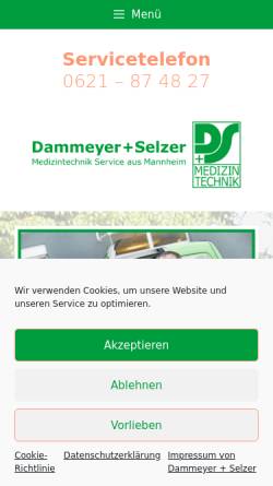 Vorschau der mobilen Webseite www.dammeyer-selzer.de, Dammeyer & Selzer, Inh. Gerhard Weber