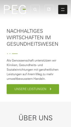 Vorschau der mobilen Webseite www.pegreen.de, P.E.G. Einkaufs- und Betriebsgenossenschaft eG