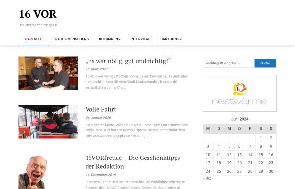 Vorschau von www.16vor.de, 16 vor - Nachrichten aus Trier
