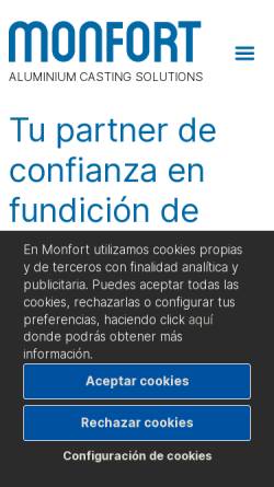 Vorschau der mobilen Webseite www.fmonfort.com, Fundiciones Monfort