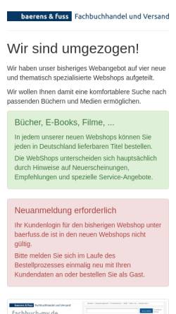 Vorschau der mobilen Webseite www.baerfuss.de, Baerens & Fuss GbR