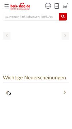 Vorschau der mobilen Webseite www.beck-shop.de, Shop des C. H. Beck Verlags