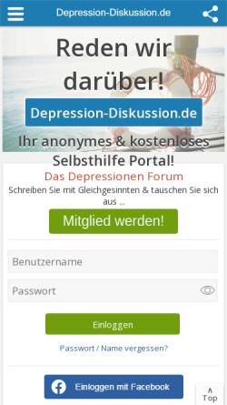 Vorschau der mobilen Webseite www.depression-diskussion.de, Depression Diskussion