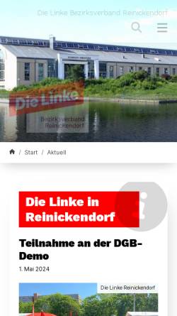 Vorschau der mobilen Webseite www.die-linke-reinickendorf.de, Die Linke. Reinickendorf
