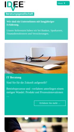 Vorschau der mobilen Webseite www.dvidee.de, DV Idee EDV Beratungsgesellschaft mbH