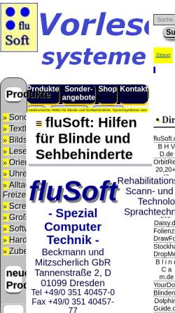 Vorschau der mobilen Webseite www.flusoft.de, FluSoft, Ulf Beckmann und Jan Mitzscherlich