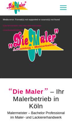 Vorschau der mobilen Webseite www.die-maler-koeln.de, Die Maler, Inhaber Jürgen Miehling