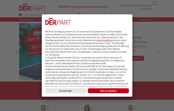 Vorschau von www.derpart.com, Heilbronner Reisebüro Böhm