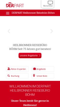 Vorschau der mobilen Webseite www.derpart.com, Heilbronner Reisebüro Böhm
