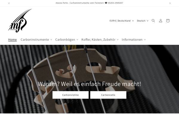 Vorschau von www.mezzo-forte.de, Mezzo-forte Streichinstrumente, Inh. Dr. Jörg Kleinalstede
