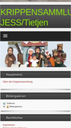 Vorschau der mobilen Webseite www.krippensammlung.de, Krippensammlung Jess