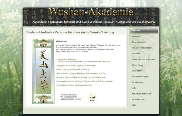 Vorschau von wushan.net, Die WIA E.V , Ableger des chinesischen Dachverbandes für Taijiquan