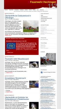 Vorschau der mobilen Webseite www.feuerwehr-hechingen.com, Freiwillige Feuerwehr Hechingen