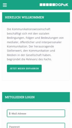 Vorschau der mobilen Webseite www.dgpuk.de, Deutsche Gesellschaft für Publizistik- und Kommunikationswissenschaft