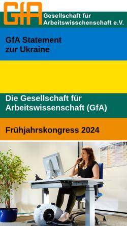 Vorschau der mobilen Webseite www.gesellschaft-fuer-arbeitswissenschaft.de, GfA Gesellschaft für Arbeitswissenschaft e.V.