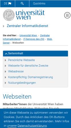 Vorschau der mobilen Webseite homepage.univie.ac.at, Medienphilosophie