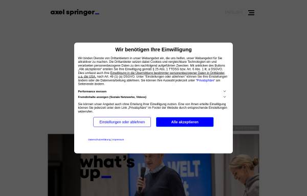 Vorschau von www.axelspringer.com, Axel Springer Verlag AG Berlin