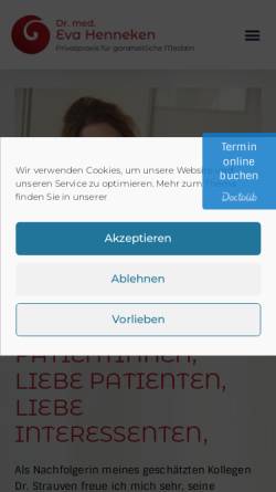 Vorschau der mobilen Webseite www.privatpraxis-bonn.de, Allgemeinarztpraxis Dr. med. Peter Strauven, Anja Muellenbach