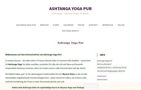 Vorschau von www.ashtangayogapur.de, Ashtanga Yoga