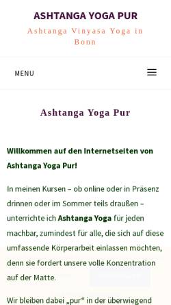Vorschau der mobilen Webseite www.ashtangayogapur.de, Ashtanga Yoga