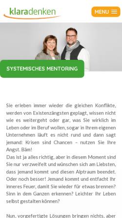 Vorschau der mobilen Webseite www.klara-denken.de, Dulemba Agnes
