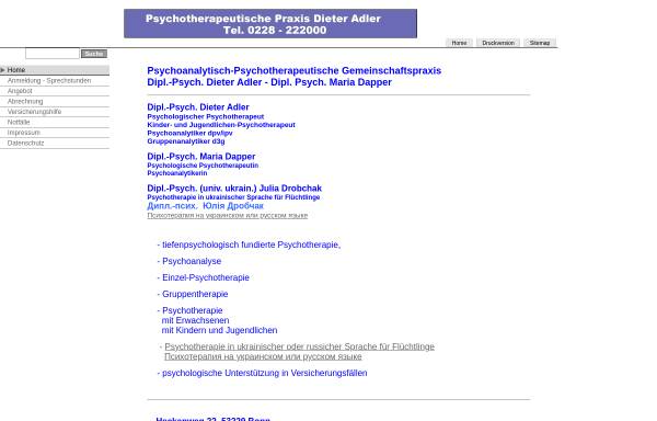 Vorschau von praxis-adler.de, Psychotherapeutische Praxis Dipl.-Psych. Dieter M. Adler