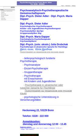 Vorschau der mobilen Webseite praxis-adler.de, Psychotherapeutische Praxis Dipl.-Psych. Dieter M. Adler