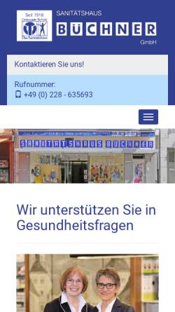 Vorschau der mobilen Webseite www.sanitaetshaus-buechner.de, Sanitätshaus Büchner
