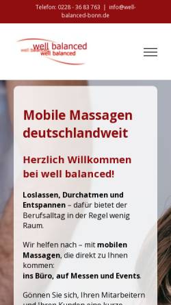 Vorschau der mobilen Webseite well-balanced-bonn.de, Well Balanced