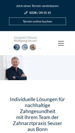 Vorschau der mobilen Webseite www.seuser.de, Zahnarzt Seuser